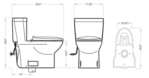 One-Piece Stealth® - 0.8 GPF Single Flush Elongated Toilet